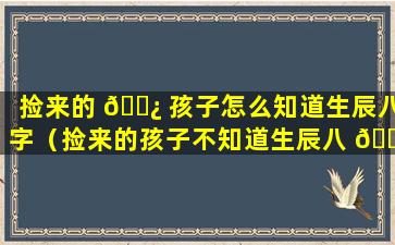 捡来的 🌿 孩子怎么知道生辰八字（捡来的孩子不知道生辰八 🌴 字怎么算命）